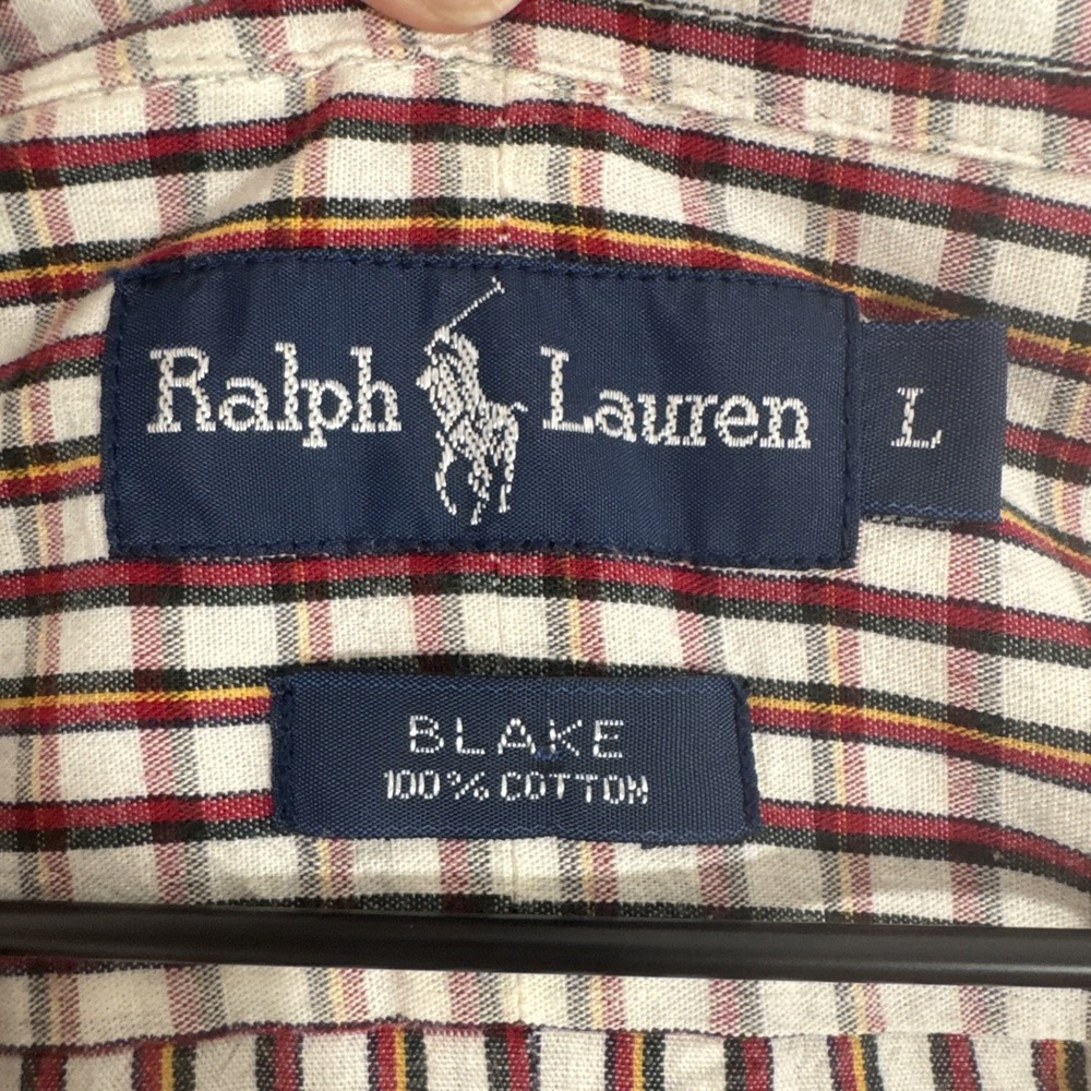POLO Ralph Lauren Blake Shirt Men's‎ LS Red/Black - Large - Picture 4 of 10